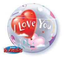 Bubble Ballon: 22In Bubble I love You Heart